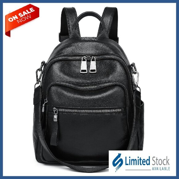 Genuine Leather Convertible Backpack Purse, Anti-Theft Design, 13x15 Inch main image 5